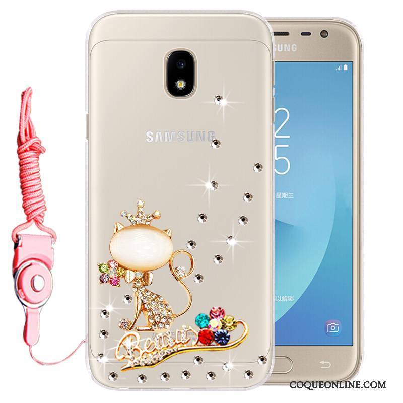 Samsung Galaxy J3 2017 Coque Téléphone Portable Strass Incassable Étoile Fluide Doux Silicone Étui