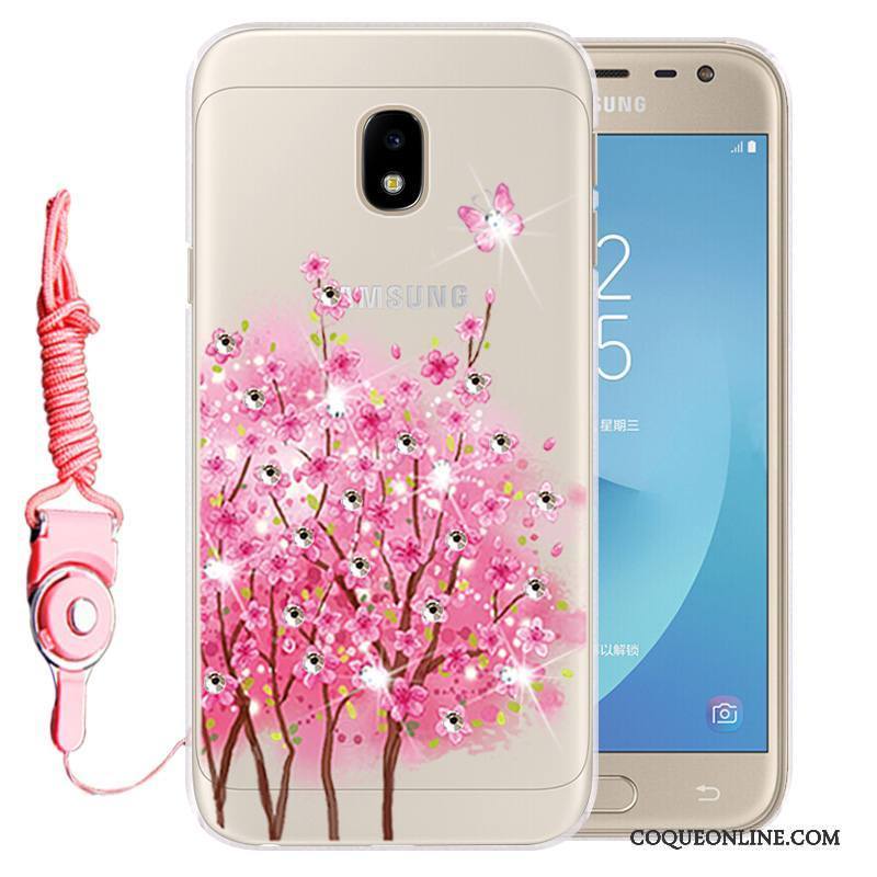 Samsung Galaxy J3 2017 Coque Téléphone Portable Strass Incassable Étoile Fluide Doux Silicone Étui