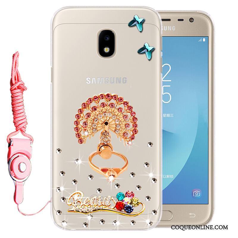 Samsung Galaxy J3 2017 Coque Téléphone Portable Strass Incassable Étoile Fluide Doux Silicone Étui