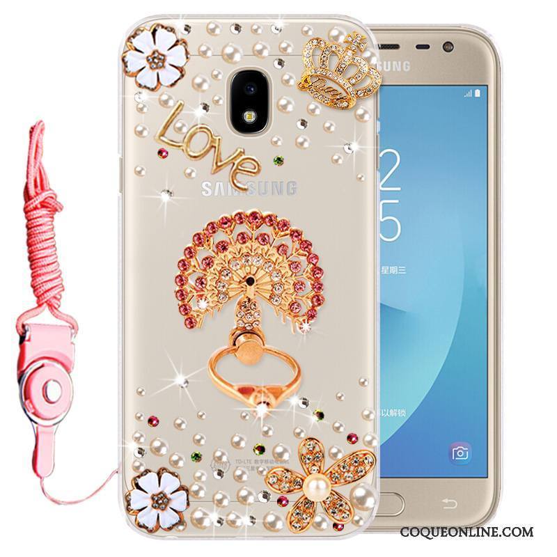 Samsung Galaxy J3 2017 Coque Téléphone Portable Strass Incassable Étoile Fluide Doux Silicone Étui