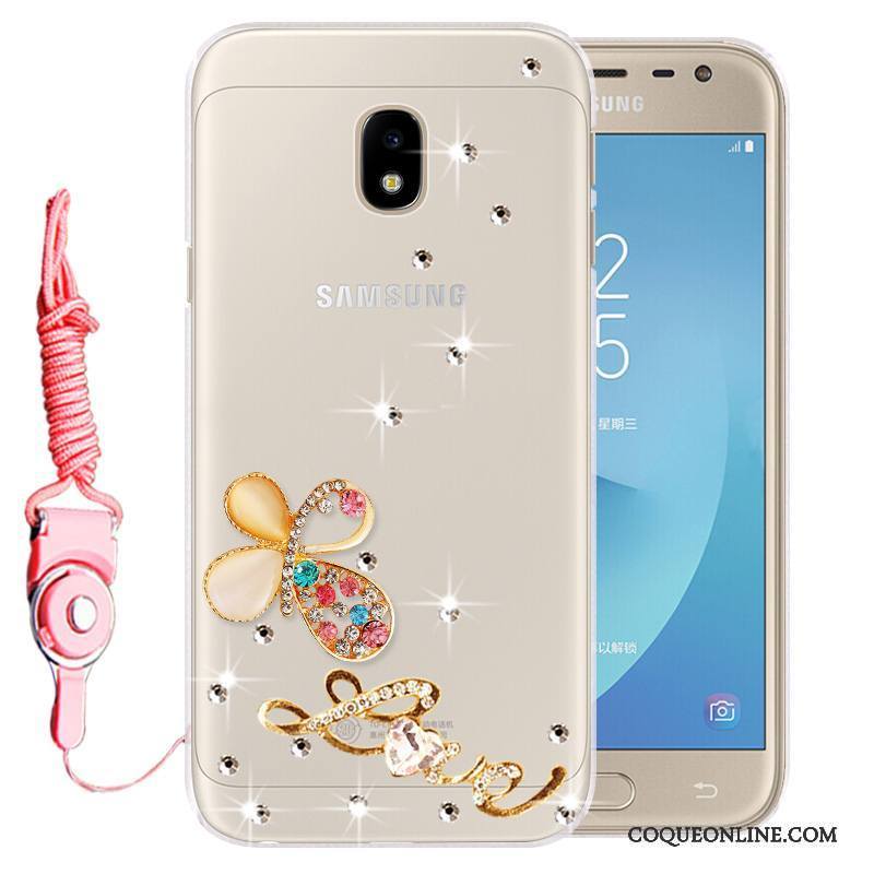 Samsung Galaxy J3 2017 Coque Téléphone Portable Strass Incassable Étoile Fluide Doux Silicone Étui