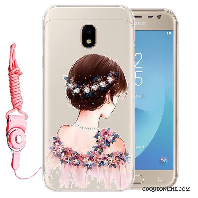 Samsung Galaxy J3 2017 Coque Téléphone Portable Strass Incassable Étoile Fluide Doux Silicone Étui