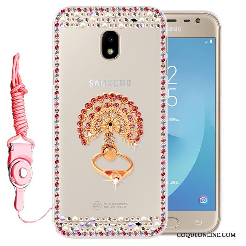 Samsung Galaxy J3 2017 Coque Téléphone Portable Strass Incassable Étoile Fluide Doux Silicone Étui