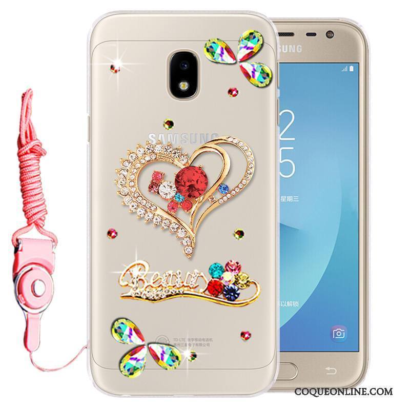 Samsung Galaxy J3 2017 Coque Téléphone Portable Strass Incassable Étoile Fluide Doux Silicone Étui