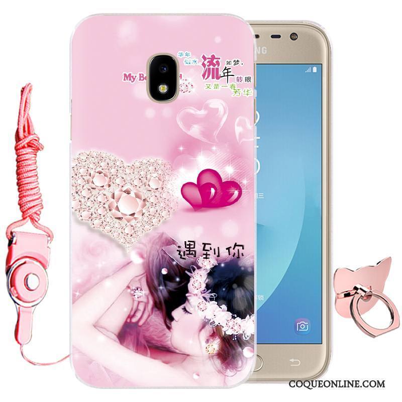 Samsung Galaxy J3 2017 Dessin Animé Coque De Téléphone Téléphone Portable Silicone Fleurs Protection Fluide Doux