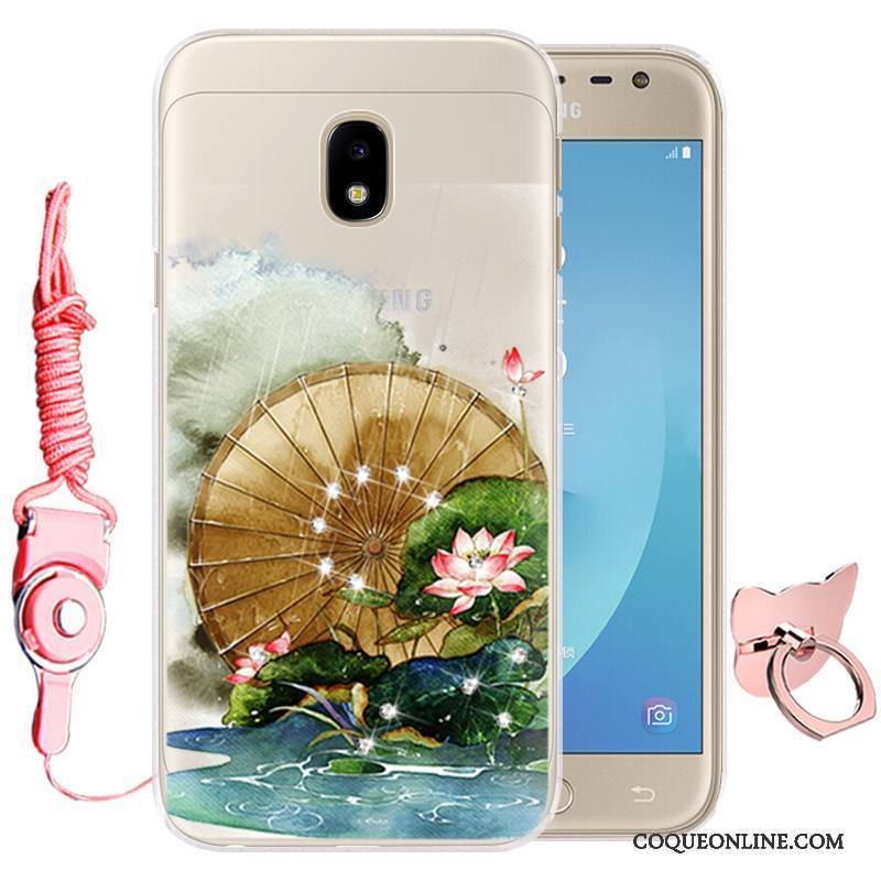 Samsung Galaxy J3 2017 Dessin Animé Coque De Téléphone Téléphone Portable Silicone Fleurs Protection Fluide Doux