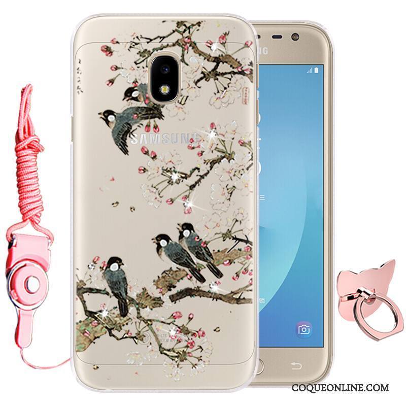 Samsung Galaxy J3 2017 Dessin Animé Coque De Téléphone Téléphone Portable Silicone Fleurs Protection Fluide Doux