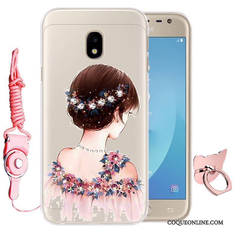 Samsung Galaxy J3 2017 Dessin Animé Coque De Téléphone Téléphone Portable Silicone Fleurs Protection Fluide Doux