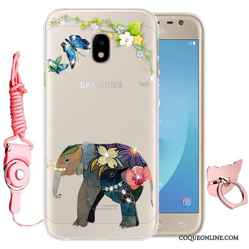 Samsung Galaxy J3 2017 Dessin Animé Coque De Téléphone Téléphone Portable Silicone Fleurs Protection Fluide Doux