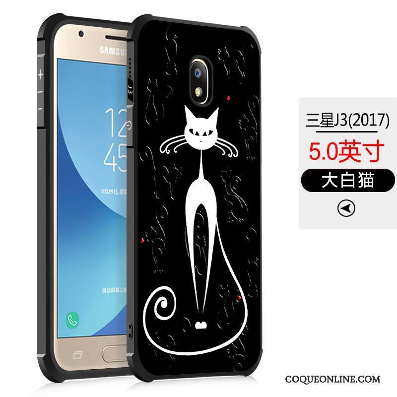 Samsung Galaxy J3 2017 Personnalité Étoile Protection Tout Compris Coque De Téléphone Noir Incassable