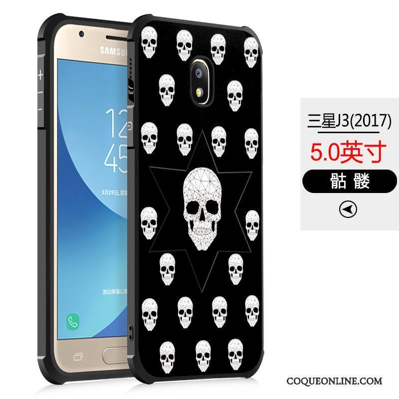 Samsung Galaxy J3 2017 Personnalité Étoile Protection Tout Compris Coque De Téléphone Noir Incassable