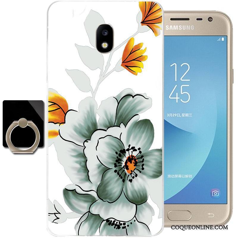 Samsung Galaxy J3 2017 Silicone Étoile Fluide Doux Tout Compris Vert Étui Coque