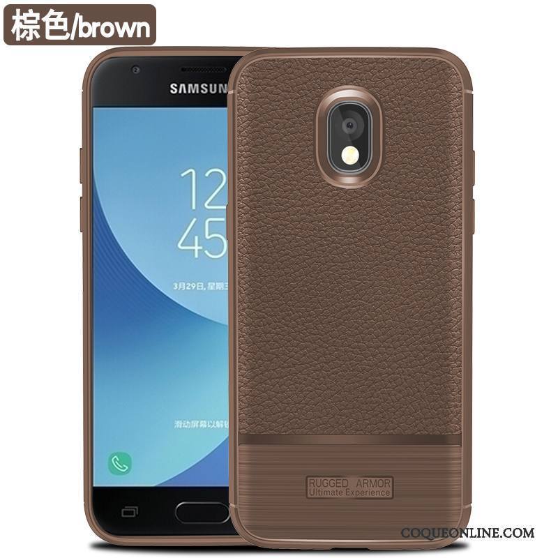 Samsung Galaxy J3 2017 Étui Tout Compris Coque De Téléphone Étoile Silicone Incassable Gris