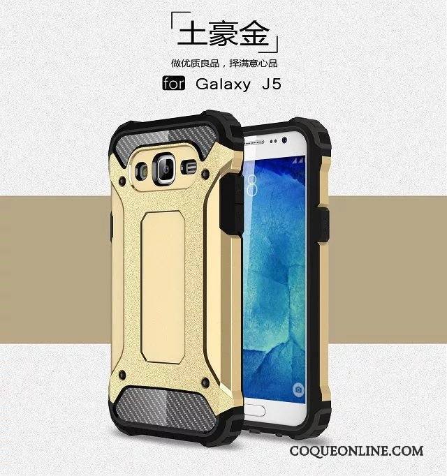 Samsung Galaxy J5 2015 Armure Étoile Incassable Coque De Téléphone Étui Or Tout Compris