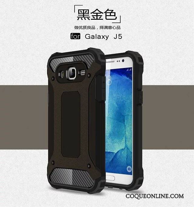 Samsung Galaxy J5 2015 Armure Étoile Incassable Coque De Téléphone Étui Or Tout Compris