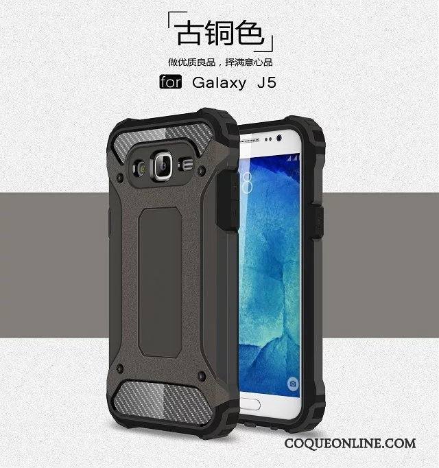 Samsung Galaxy J5 2015 Armure Étoile Incassable Coque De Téléphone Étui Or Tout Compris