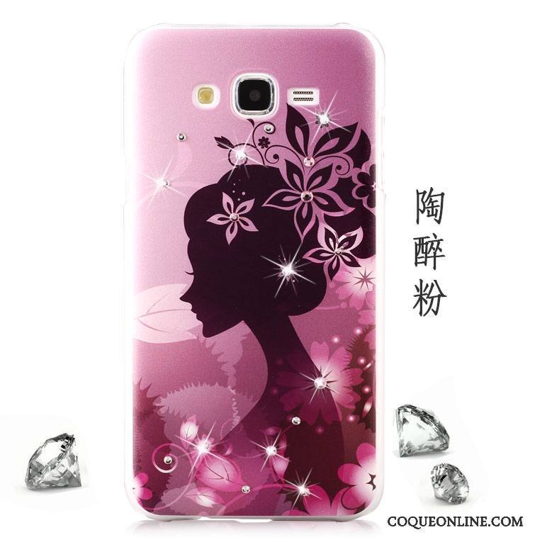 Samsung Galaxy J5 2015 Dessin Animé Rouge Difficile Étui Fleurs Étoile Coque De Téléphone