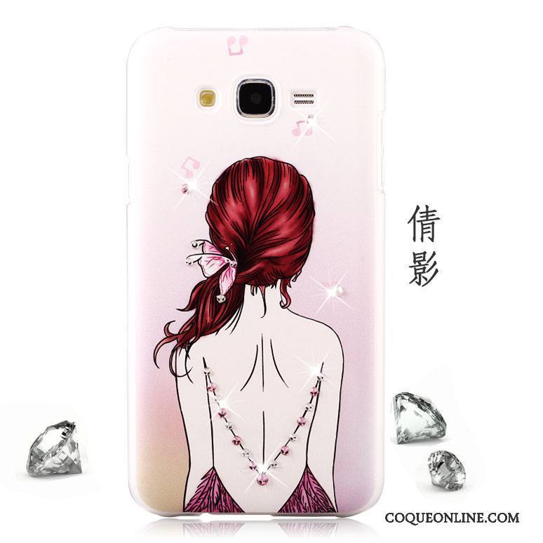 Samsung Galaxy J5 2015 Dessin Animé Rouge Difficile Étui Fleurs Étoile Coque De Téléphone