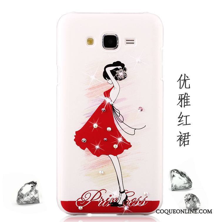 Samsung Galaxy J5 2015 Dessin Animé Rouge Difficile Étui Fleurs Étoile Coque De Téléphone