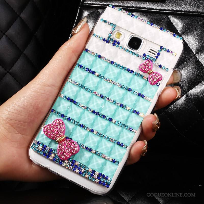 Samsung Galaxy J5 2015 Strass Protection Dessin Animé Coque De Téléphone Étoile Étui Bleu