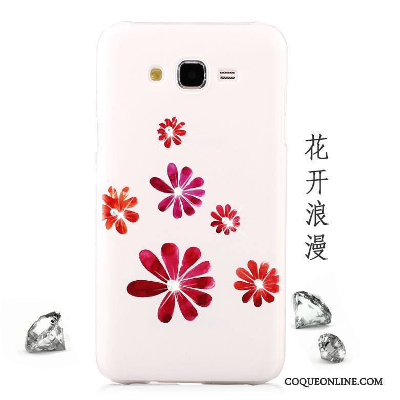 Samsung Galaxy J5 2015 Étui Coque Rouge Incassable Étoile Protection Fleurs