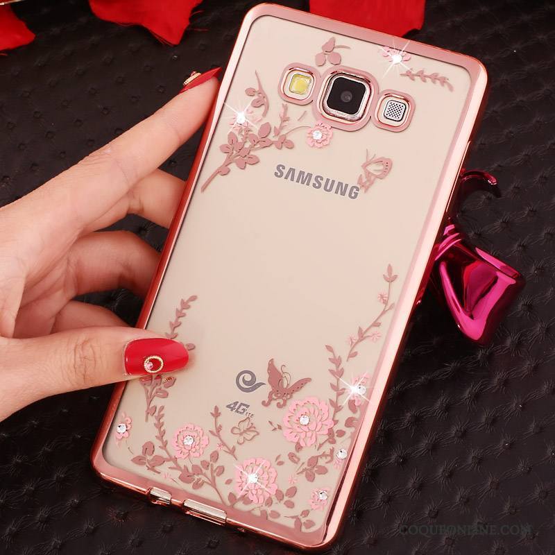 Samsung Galaxy J5 2016 Coque De Téléphone Anneau Étoile Protection Silicone Or Rose Étui