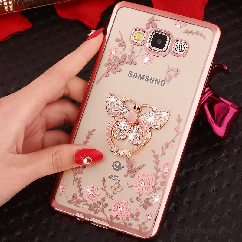 Samsung Galaxy J5 2016 Coque De Téléphone Anneau Étoile Protection Silicone Or Rose Étui