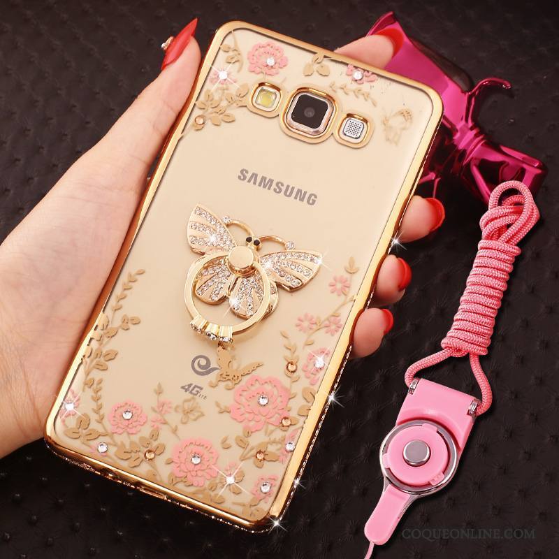 Samsung Galaxy J5 2016 Rose Étoile Étui Coque De Téléphone Strass Bordure Incruster Strass