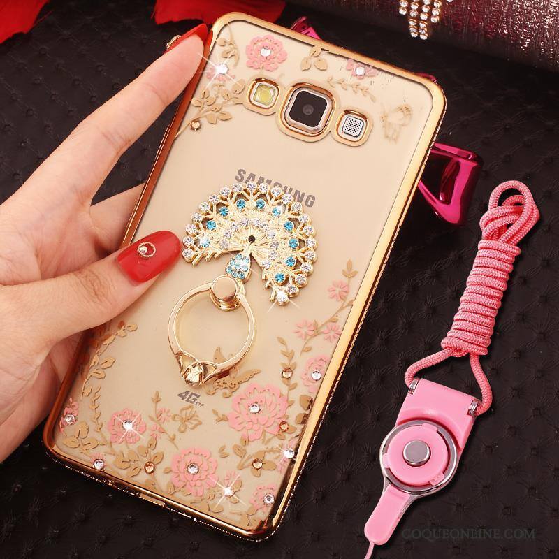 Samsung Galaxy J5 2016 Rose Étoile Étui Coque De Téléphone Strass Bordure Incruster Strass