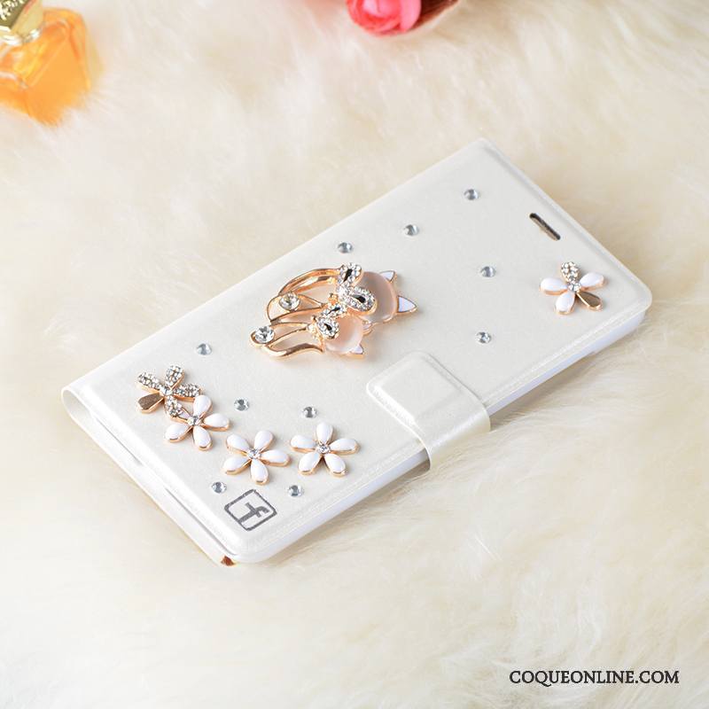 Samsung Galaxy J5 2016 Étui Coque De Téléphone Étui En Cuir Blanc Tendance Étoile Strass