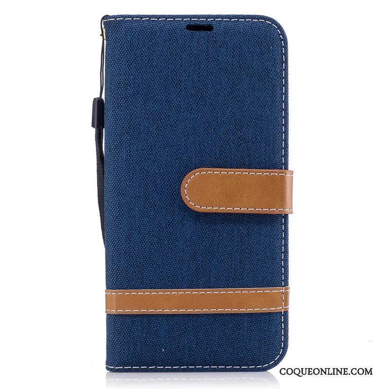 Samsung Galaxy J5 2017 Coque Étoile Étui Téléphone Portable Étui En Cuir Bleu En Denim Portefeuille