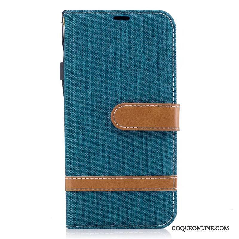 Samsung Galaxy J5 2017 Coque Étoile Étui Téléphone Portable Étui En Cuir Bleu En Denim Portefeuille