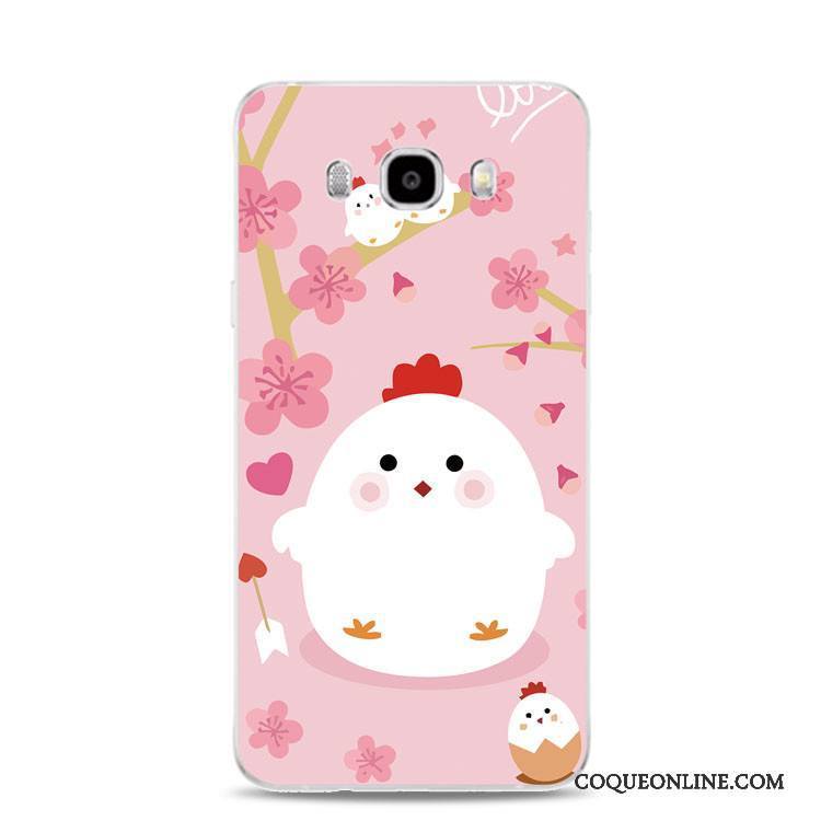 Samsung Galaxy J5 2017 Poulet Gaufrage Coque Rose Étoile Silicone Fluide Doux