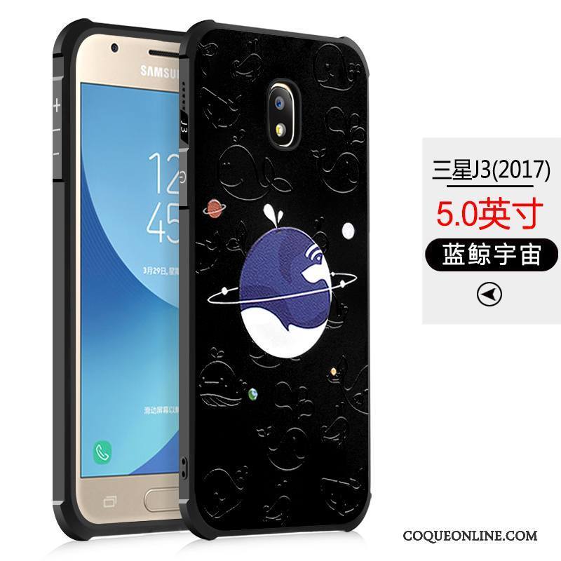 Samsung Galaxy J5 2017 Protection Coque Peinture Téléphone Portable Gaufrage Noir Étoile