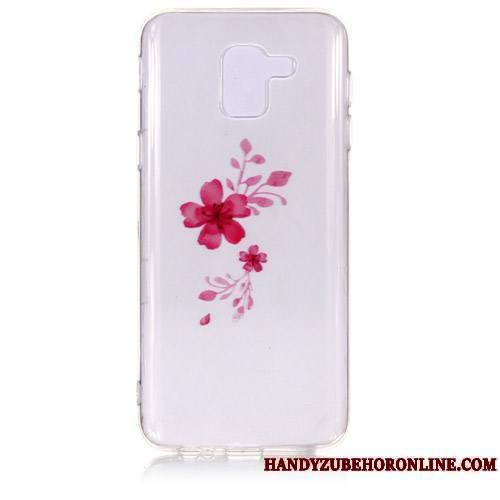 Samsung Galaxy J6 Coque Rose Protection Incassable Étui Étoile Ornements Suspendus Dessin Animé