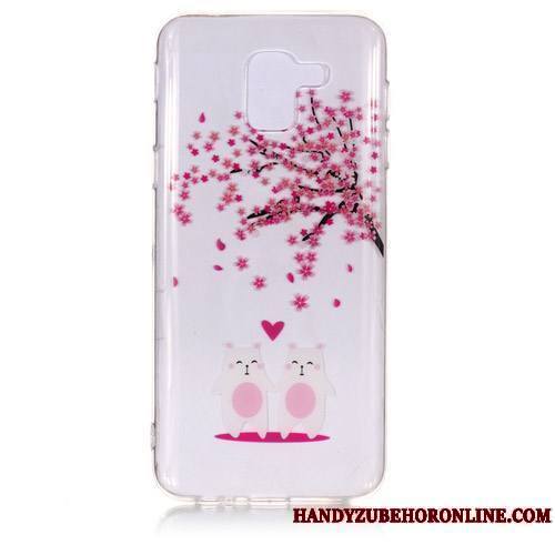 Samsung Galaxy J6 Coque Rose Protection Incassable Étui Étoile Ornements Suspendus Dessin Animé