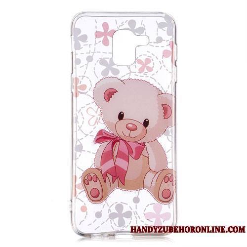 Samsung Galaxy J6 Coque Rose Protection Incassable Étui Étoile Ornements Suspendus Dessin Animé