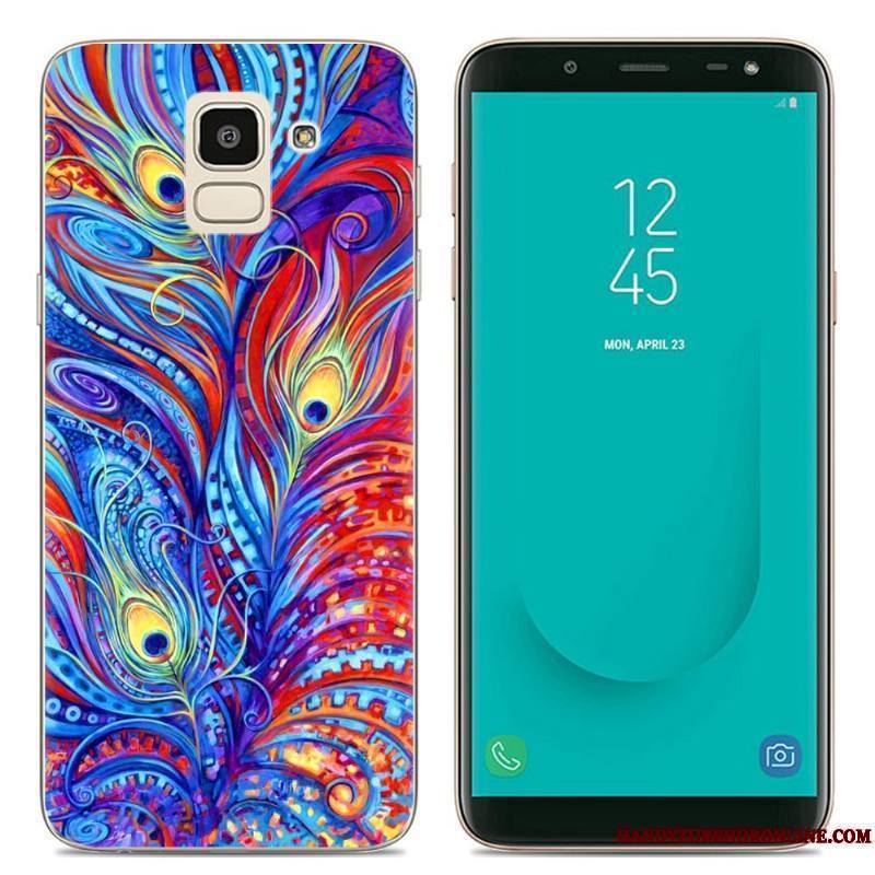 Samsung Galaxy J6 Incassable Téléphone Portable Rose Coque De Téléphone Étoile Peinture Étui