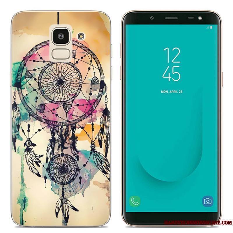 Samsung Galaxy J6 Incassable Téléphone Portable Rose Coque De Téléphone Étoile Peinture Étui