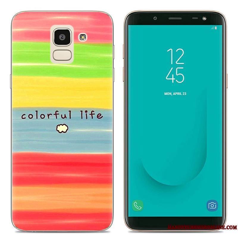 Samsung Galaxy J6 Incassable Téléphone Portable Rose Coque De Téléphone Étoile Peinture Étui