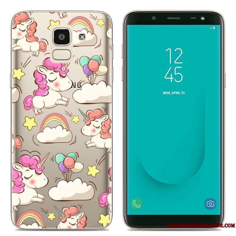 Samsung Galaxy J6 Incassable Téléphone Portable Rose Coque De Téléphone Étoile Peinture Étui