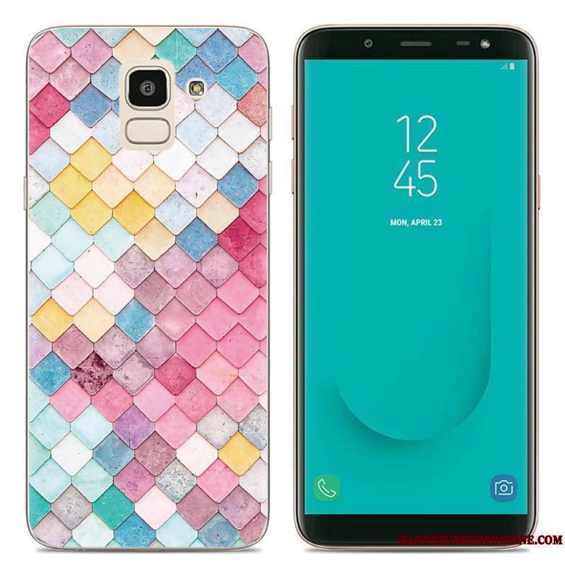 Samsung Galaxy J6 Incassable Téléphone Portable Rose Coque De Téléphone Étoile Peinture Étui