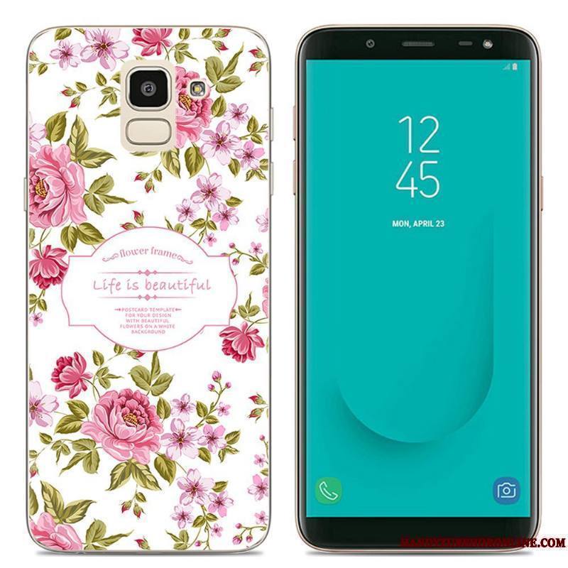 Samsung Galaxy J6 Incassable Téléphone Portable Rose Coque De Téléphone Étoile Peinture Étui