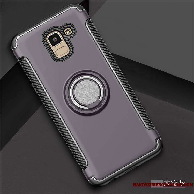 Samsung Galaxy J6 Protection Étui Étoile Coque Argent Téléphone Portable Anneau