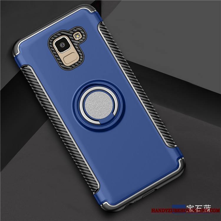 Samsung Galaxy J6 Protection Étui Étoile Coque Argent Téléphone Portable Anneau