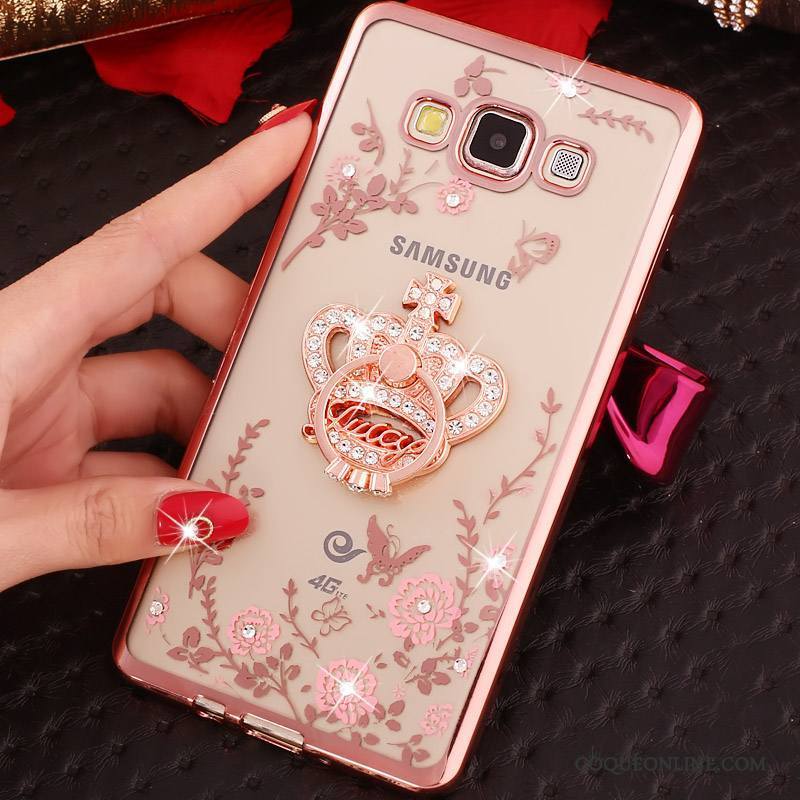 Samsung Galaxy J7 2015 Anneau Coque Téléphone Portable Étui Silicone Étoile Strass