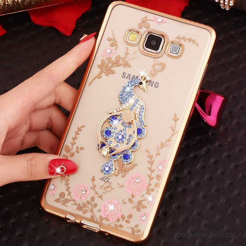 Samsung Galaxy J7 2015 Anneau Coque Téléphone Portable Étui Silicone Étoile Strass