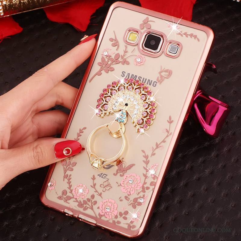 Samsung Galaxy J7 2015 Anneau Coque Téléphone Portable Étui Silicone Étoile Strass