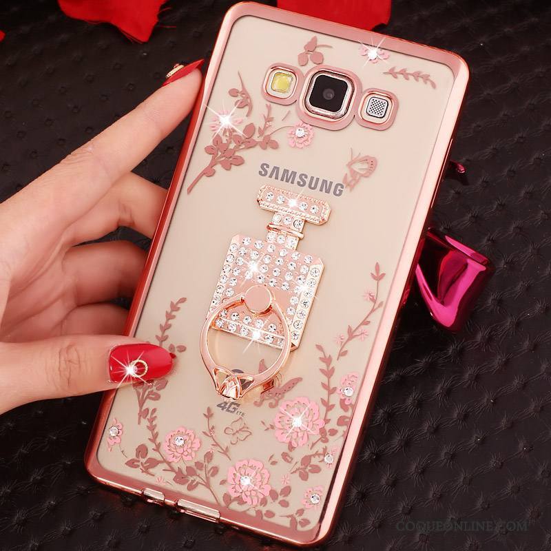 Samsung Galaxy J7 2015 Anneau Coque Téléphone Portable Étui Silicone Étoile Strass