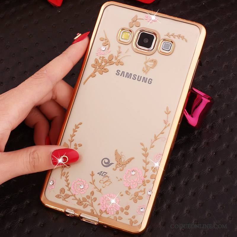 Samsung Galaxy J7 2015 Anneau Coque Téléphone Portable Étui Silicone Étoile Strass